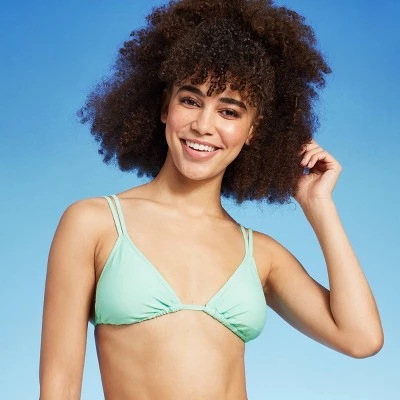 Women's Double Strap Triangle Bikini Top - Wild Fable™ Mint Green 2 Women's Double Strap Triangle Bikini Top - Wild Fable™ Mint Green - Image 2