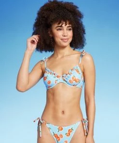 Women's Orange Print Tie Shoulder Underwire Bikini Top - Wild Fable™ Blue -Wild Fable Shop GUEST 6bedb8db 0656 4567 b29f 34aa67b0fd05