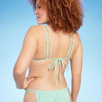 Women's Double Strap Triangle Bikini Top - Wild Fable™ Mint Green 4 Women's Double Strap Triangle Bikini Top - Wild Fable™ Mint Green - Image 4