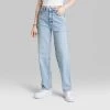 Women's High-Rise 90's Relaxed Slashed Straight Jeans - Wild Fable™ Light Wash