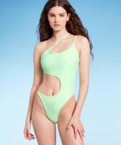 Women's One Shoulder Cut Out One Piece Swimsuit - Wild Fable™ Light Green -Wild Fable Shop GUEST 74a76237 0e73 4ec8 a4c8 088ebcee1ec6 3