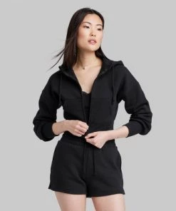 Women's Cropped Zip-Up Hoodie - Wild Fable⢠Light Pink