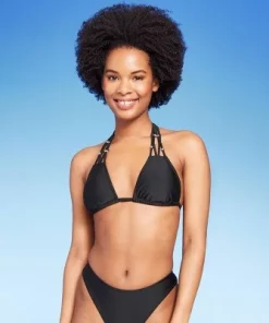 Women's Beaded Macrame Triangle Bikini Top - Wild Fable™ Black -Wild Fable Shop GUEST 77f0e24d f088 4469 a600 8844517632c7 4