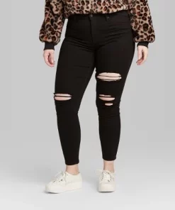 Women's Super-High Rise Distressed Skinny Jeans - Wild Fable™ Black -Wild Fable Shop GUEST 77f8b245 1bb9 459f 9165 fe5a71da7757