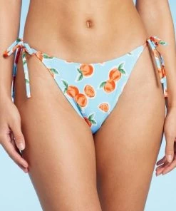 Women's Orange Print Side-Tie Scoop Front Bikini Bottom - Wild Fable™ Blue -Wild Fable Shop GUEST 7817751c 6951 4505 ba9b b7c0a2ad2f91