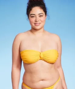 Women's Knot-Front Bandeau Bikini Top - Wild Fable™ Yellow -Wild Fable Shop GUEST 79082055 08e7 436f 874a 9cad80e227e4 1