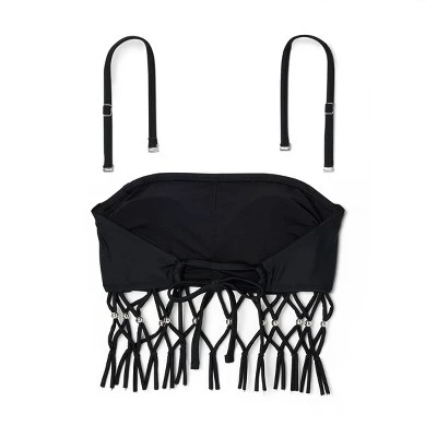Women's Beaded Macrame Bandeau Bikini Top - Wild Fable™ Black 6 Women's Beaded Macrame Bandeau Bikini Top - Wild Fable™ Black - Image 6