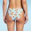 Women's Orange Print Side-Tie Scoop Front Bikini Bottom - Wild Fable™ Blue