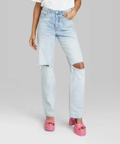 Women's High-Rise Straight Jeans - Wild Fable™ Light Wash