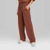 Women's High-Rise Wide Leg French Terry Sweatpants - Wild Fable™ Brown