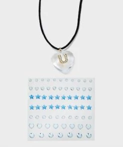 Acrylic Heart with Face Gems Pendant Necklace - Wild Fable™ Clear/Black -Wild Fable Shop GUEST 8003b10e 65e4 498d a805 6023a9395d8d