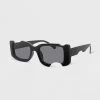 Women's Plastic Rectangle Cutout Sunglasses - Wild Fable™ Black