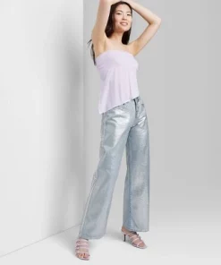 Women's High-Rise Wide Leg Coated Baggy Jeans - Wild Fable™ Silver Metallic 30 Women's High-Rise Wide Leg Coated Baggy Jeans - Wild Fable™ Silver Metallic -Wild Fable Shop GUEST 80340bf5 2f3f 4ea7 9784 4778899abe87 8