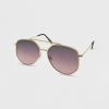 Women's Metal Geometric Aviator Sunglasses - Wild Fable™ Gold