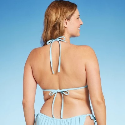 Women's Mixed Icon Crochet Triangle Bikini Top - Wild Fable™ Blue 1 Women's Mixed Icon Crochet Triangle Bikini Top - Wild Fable™ Blue