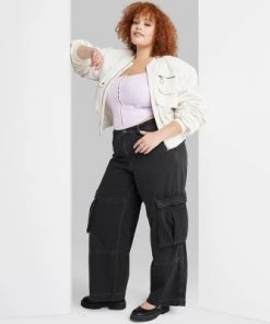 Women's Mid-Rise Cargo Baggy Wide Leg Utility Jeans - Wild Fable™ Black Wash 32 Women's Mid-Rise Cargo Baggy Wide Leg Utility Jeans - Wild Fable™ Black Wash -Wild Fable Shop GUEST 817a8616 8356 452d b04d 8d363d17937a