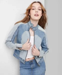 Women's Denim Racing Jacket - Wild Fable™ Blue -Wild Fable Shop GUEST 83f14d08 b1c9 4b8a 8a01 a685820e3005 1