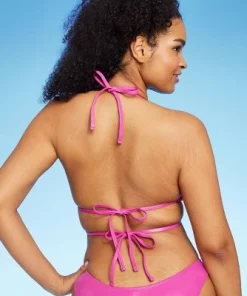 Women's Faux Leather V-Shaped Underwire Bikini Top with Removable Tie - Wild Fable™ Pink -Wild Fable Shop GUEST 86cd09ca ce2b 4b66 8309 544a37832f6a