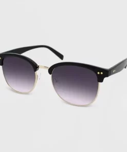 Women's Retro Browline Sunglasses - Wild Fable™ Black