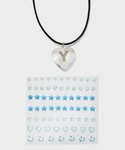 Acrylic Heart with Face Gems Pendant Necklace - Wild Fable™ Clear/Black -Wild Fable Shop GUEST 87f1d28f b308 482b b4d3 cbd492aecc7c