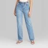 Women's High-Rise Curvy Straight Jeans - Wild Fable™ Medium Wash