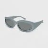 Women's Plastic Pearlized Wrap Rectangle Sunglasses - Wild Fable™ Silver