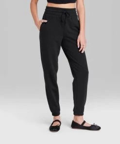 Women's High-Rise Tapered Joggers - Wild Fable™ Heather Gray