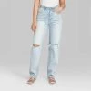 Women's High-Rise Curvy Straight Jeans - Wild Fable™ Light Wash