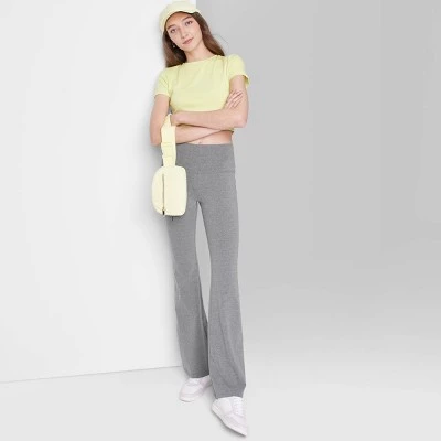 Women's High-Waisted Flare Leggings - Wild Fable™ Heather Gray 9 Women's High-Waisted Flare Leggings - Wild Fable™ Heather Gray - Image 9