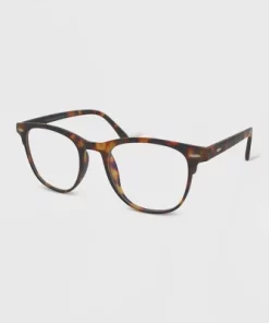 Women's Milky Plastic Square Blue Light Filtering Glasses - Wild Fable™ Brown Tort