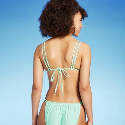 Women's Double Strap Triangle Bikini Top - Wild Fable™ Mint Green 1 Women's Double Strap Triangle Bikini Top - Wild Fable™ Mint Green