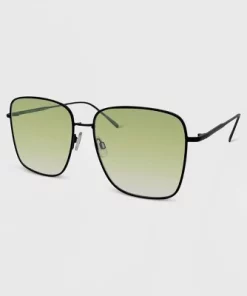 Women's Solid Metal Oversized Square Sunglasses - Wild Fable™ Black