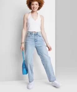 Women's High-Rise 90's Relaxed Slashed Straight Jeans - Wild Fable™ Light Wash -Wild Fable Shop GUEST 98b5eb66 27b1 4604 a66d 1c3aac4ab20b 5