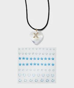 Acrylic Heart with Face Gems Pendant Necklace - Wild Fable™ Clear/Black -Wild Fable Shop GUEST 9968e1b3 cf54 475f 9831 a3853e64eff1