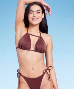 Women's Convertible Halter Triangle Bikini Top - Wild Fable™ Brown Lurex -Wild Fable Shop GUEST 99a4dc87 fd36 426b 8a5f 1684cc5a2d8d