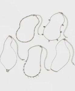 Butterfly Choker Necklace Set 5pc - Wild Fable™ Silver