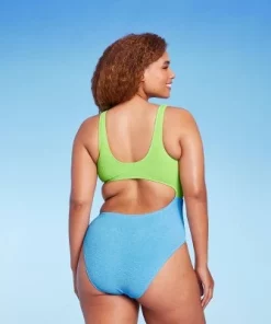 Women's Cut Out One Piece Swimsuit - Wild Fable™ Bright Green/bright Blue -Wild Fable Shop GUEST 9f69b954 34ff 4301 b108 616d7159a3ae