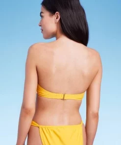 Women's Knot-Front Bandeau Bikini Top - Wild Fable™ Yellow