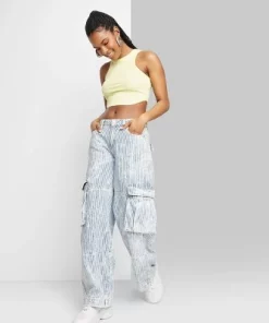 Women's Mid-Rise Cargo Baggy Wide Leg Utility Jeans - Wild Fable™ Railroad Striped 23 Women's Mid-Rise Cargo Baggy Wide Leg Utility Jeans - Wild Fable™ Railroad Striped -Wild Fable Shop GUEST a038933f d2bf 41d5 8316 b2138364b27d 1