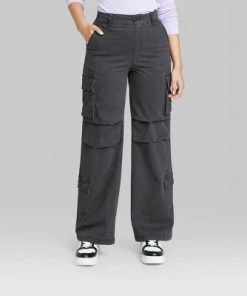 Women's High-Rise Cargo Utility Pants - Wild Fable™ Light Yellow