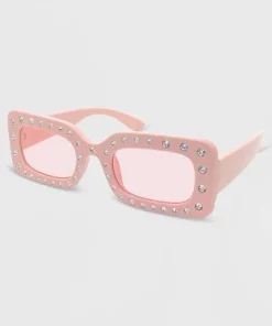Chunky Square Rhinestone Sunglasses - Wild Fable™ Pink