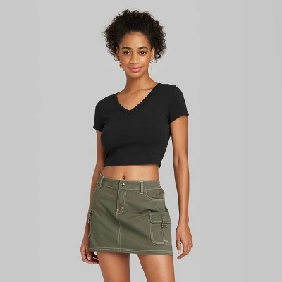 Women's Short Sleeve V-Neck 2pk Bundle T-Shirt - Wild Fable™ White 1 Women's Short Sleeve V-Neck 2pk Bundle T-Shirt - Wild Fable™ White