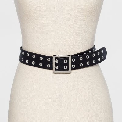 Women's Double Laser Cut Adjustable Western Grommet Belt - Wild Fable™ Black XL 1 Women's Double Laser Cut Adjustable Western Grommet Belt - Wild Fable™ Black XL