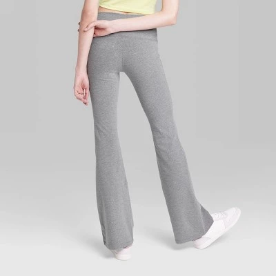 Women's High-Waisted Flare Leggings - Wild Fable™ Heather Gray 2 Women's High-Waisted Flare Leggings - Wild Fable™ Heather Gray - Image 2