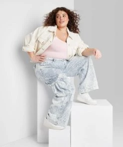 Women's Mid-Rise Cargo Baggy Wide Leg Utility Jeans - Wild Fable™ Railroad Striped 32 Women's Mid-Rise Cargo Baggy Wide Leg Utility Jeans - Wild Fable™ Railroad Striped -Wild Fable Shop GUEST b4058810 1177 4d34 8830 ea0f566eaf0b