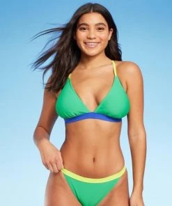 Women's Colorblock Triangle Bikini Top - Wild Fable™ Green/Blue -Wild Fable Shop GUEST bc654356 4e30 48da 9b4e aa2c0dd986d8