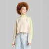 Women's Mock Turtleneck Boxy Pullover Sweater - Wild Fable™ Off-white