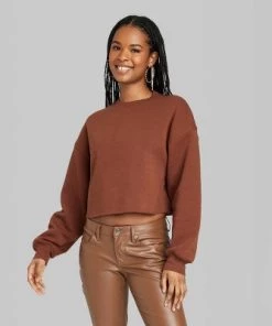 Women's Cropped Sweatshirt - Wild Fable™ Light Blue