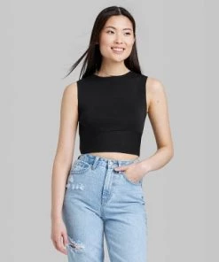 Women's Tie Back Sweater Tank Top - Wild Fable™ Black