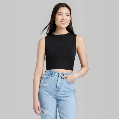 Women's Tie Back Sweater Tank Top - Wild Fable™ Black 1 Women's Tie Back Sweater Tank Top - Wild Fable™ Black